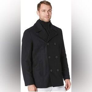 Kenneth Cole Men's Classic Black Peacoat